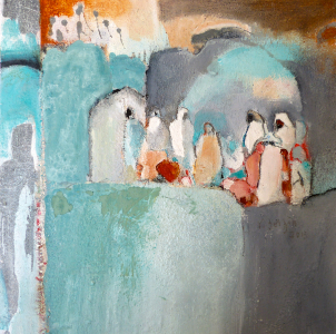 Fes 1 - 30 x 30cm (Acryl-Mischtechnik)