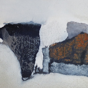 Atem des Meeres 3 - 20 x 60cm (Acryl-Mischtechnik)