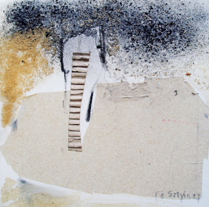 Nachklang 1 - 30 x 30cm (Collage/Pigment)