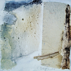 Nachklang 3 - 30 x 30cm (Collage/Pigment)